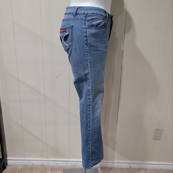 Sasson Light Wash Bootcut Boogie Stretch Denim VTG Jeans Sz 8 34"x30" - Picture 8 of 10